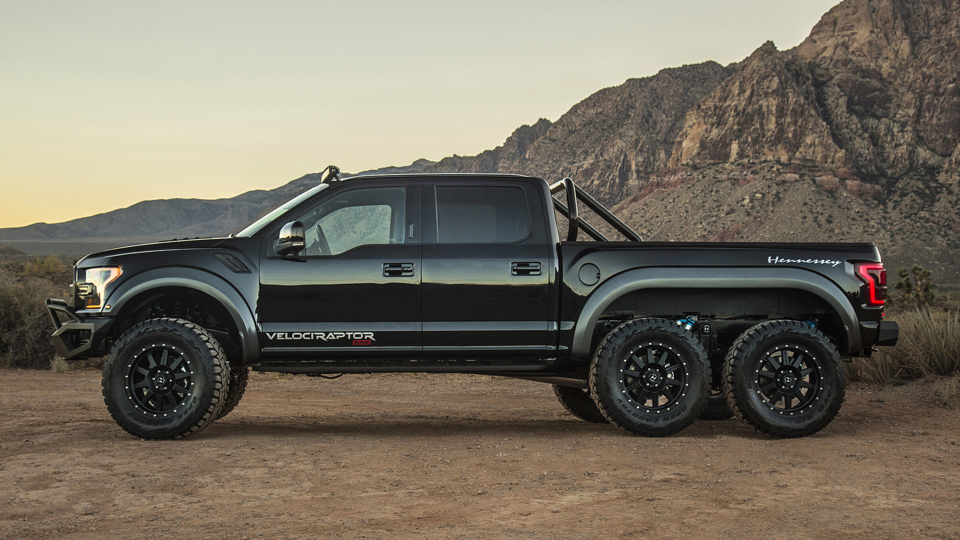 Black Car Ford Raptor Hennessey Velociraptor 6x6 Off Road Pickup Tuning Wallpapers