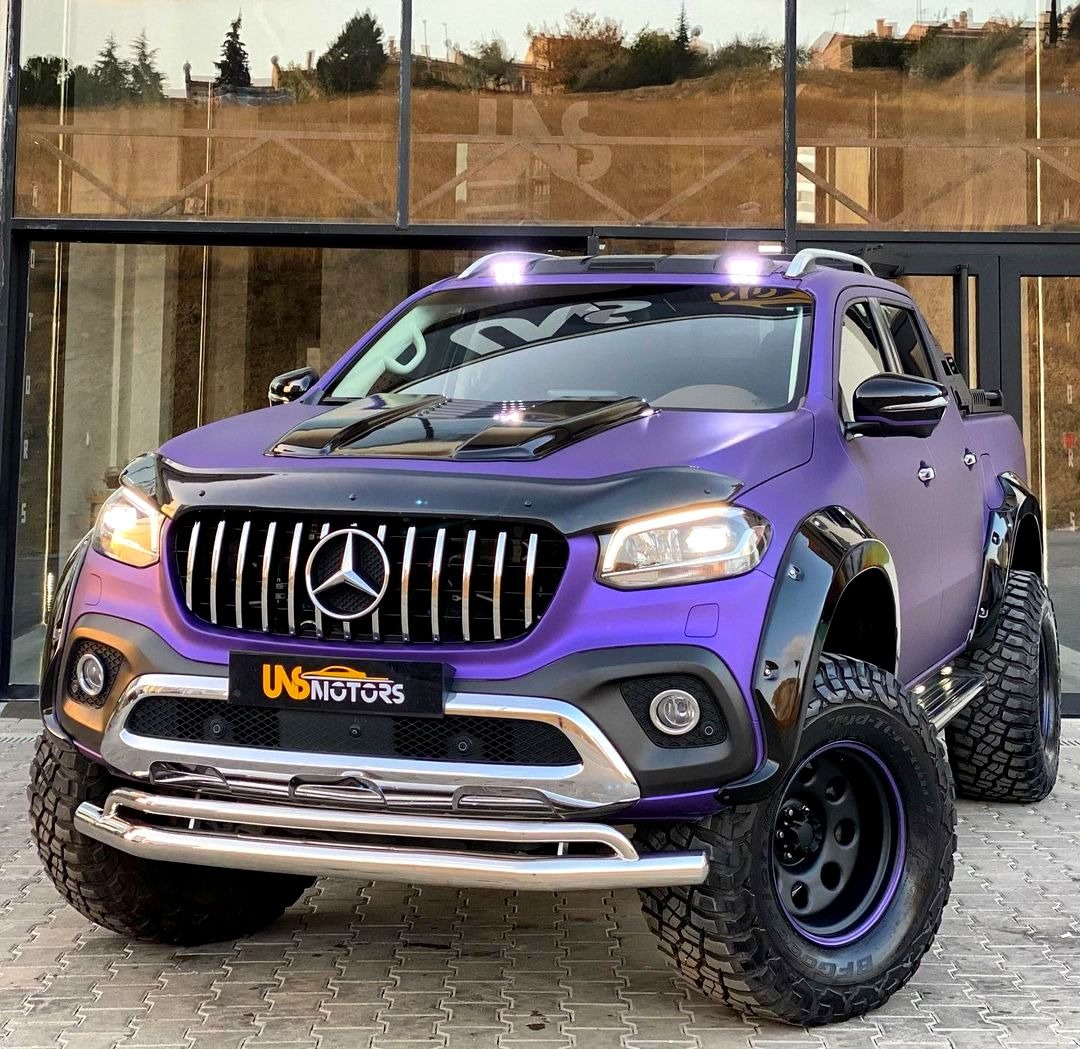 lamtac close up of the stylish purple mercedes x class carlex design exy extreme off road pickup truck known as the unique street monster 653b728554127 Close-Up Of The Stylish Purple Mercedes X Class Cɑɾlex Design Exy ExTreme Off-Road Pickuρ Truck, Known As The Unique STɾeeT Monster